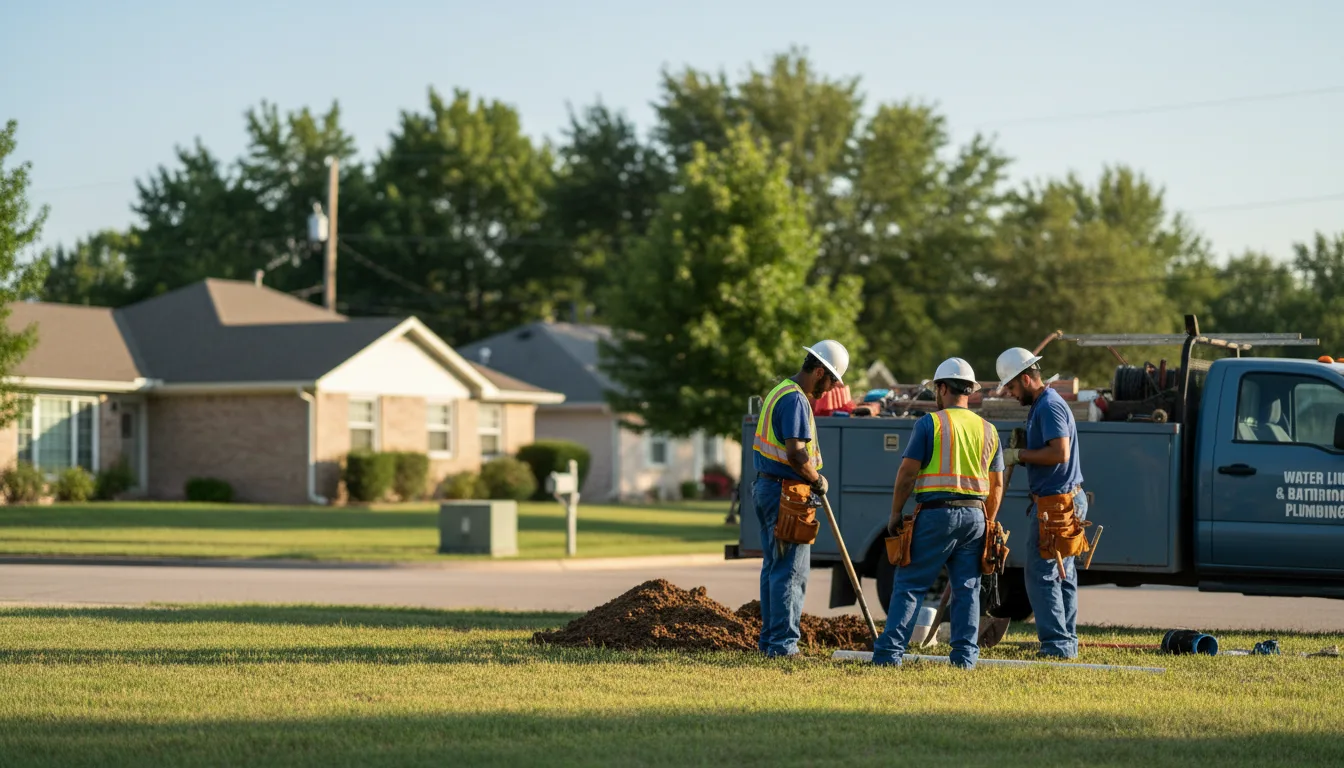 Residential water line and bathroom plumbing service in Pittsburg, KS